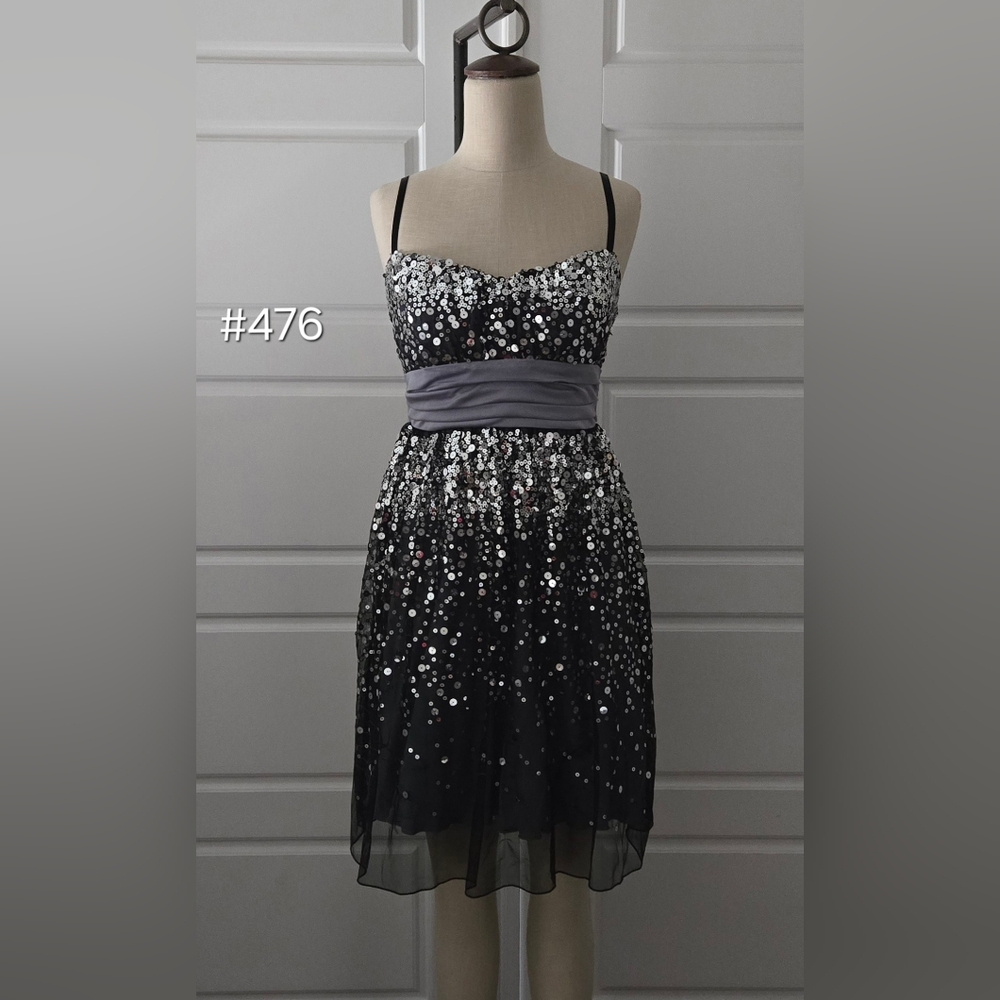 Black & Grey Sleeveless Sequins Prom/Homecoming Dress